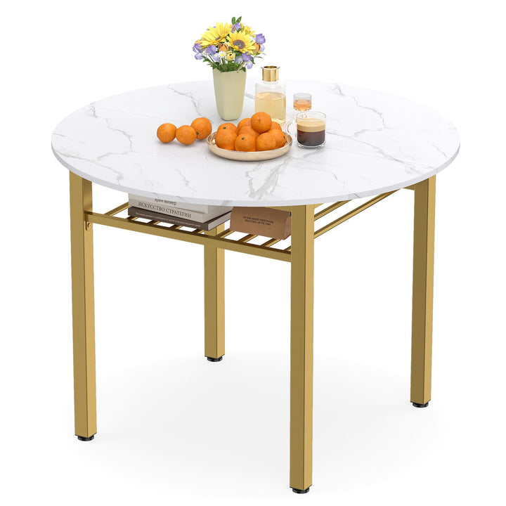 Giantex Dining Table for 2-4 with Storage Shelf &amp; Metal Frame