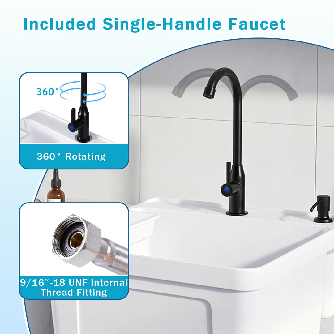 Giantex Freestanding Utility Sink with Faucet &amp; Drain Kit
