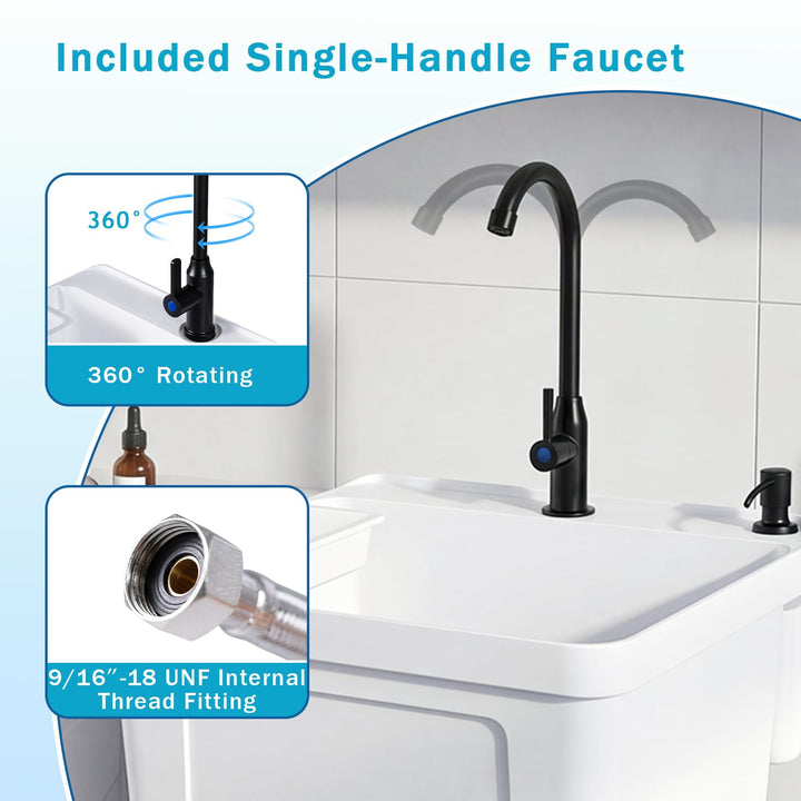 Giantex Freestanding Utility Sink with Faucet &amp; Drain Kit
