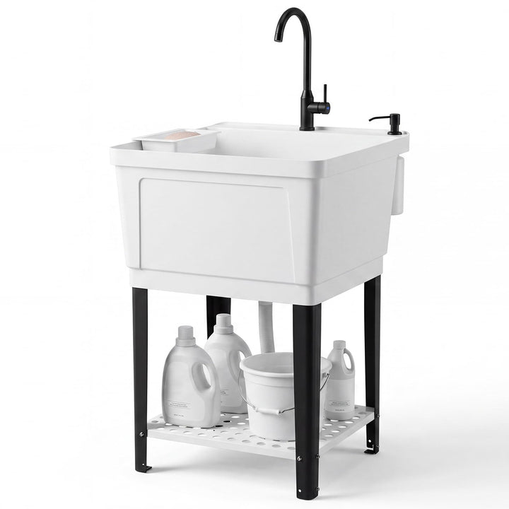Giantex Freestanding Utility Sink with Faucet &amp; Drain Kit
