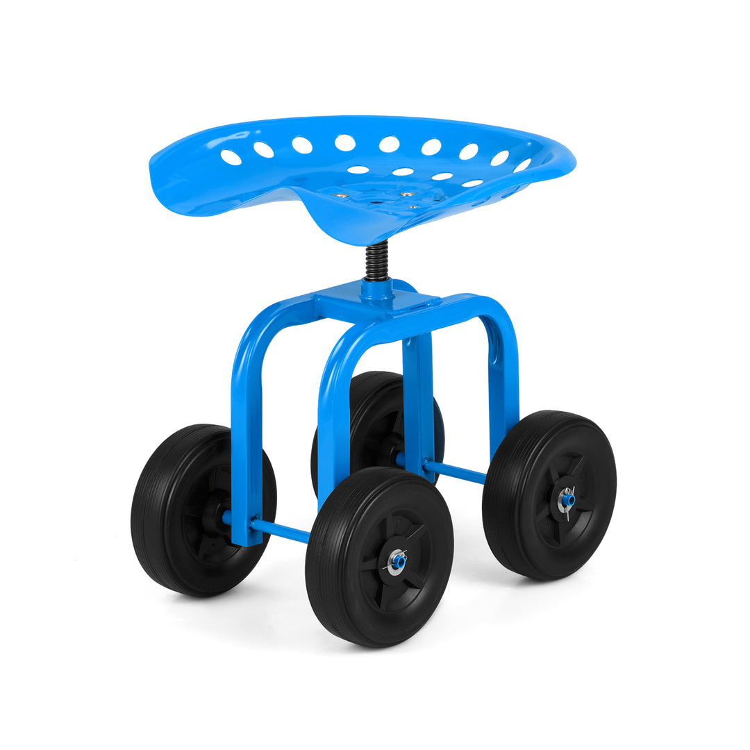 Giantex Garden Cart, Rolling Workseat with 4 Wheels, Garden Stool 360-degree Swivel Work Seat &amp; Adjustable Heigh