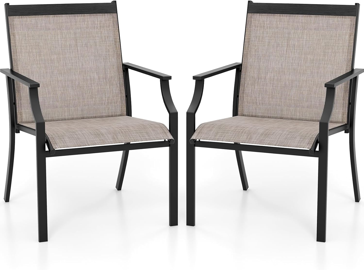 Giantex Patio Chairs Set of 2, All Weather Resistant Outdoor Chairs for Front Porch Lawn Garden Yard