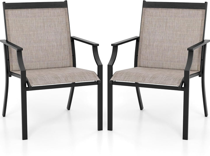 Giantex Patio Chairs Set of 2, All Weather Resistant Outdoor Chairs for Front Porch Lawn Garden Yard