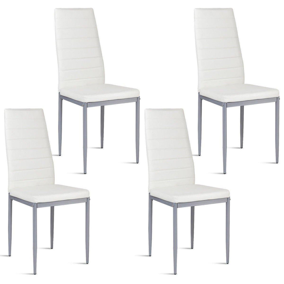 Giantex Set of 4 PU Leather Dining Side Chairs with Padded Seat Foot Cap