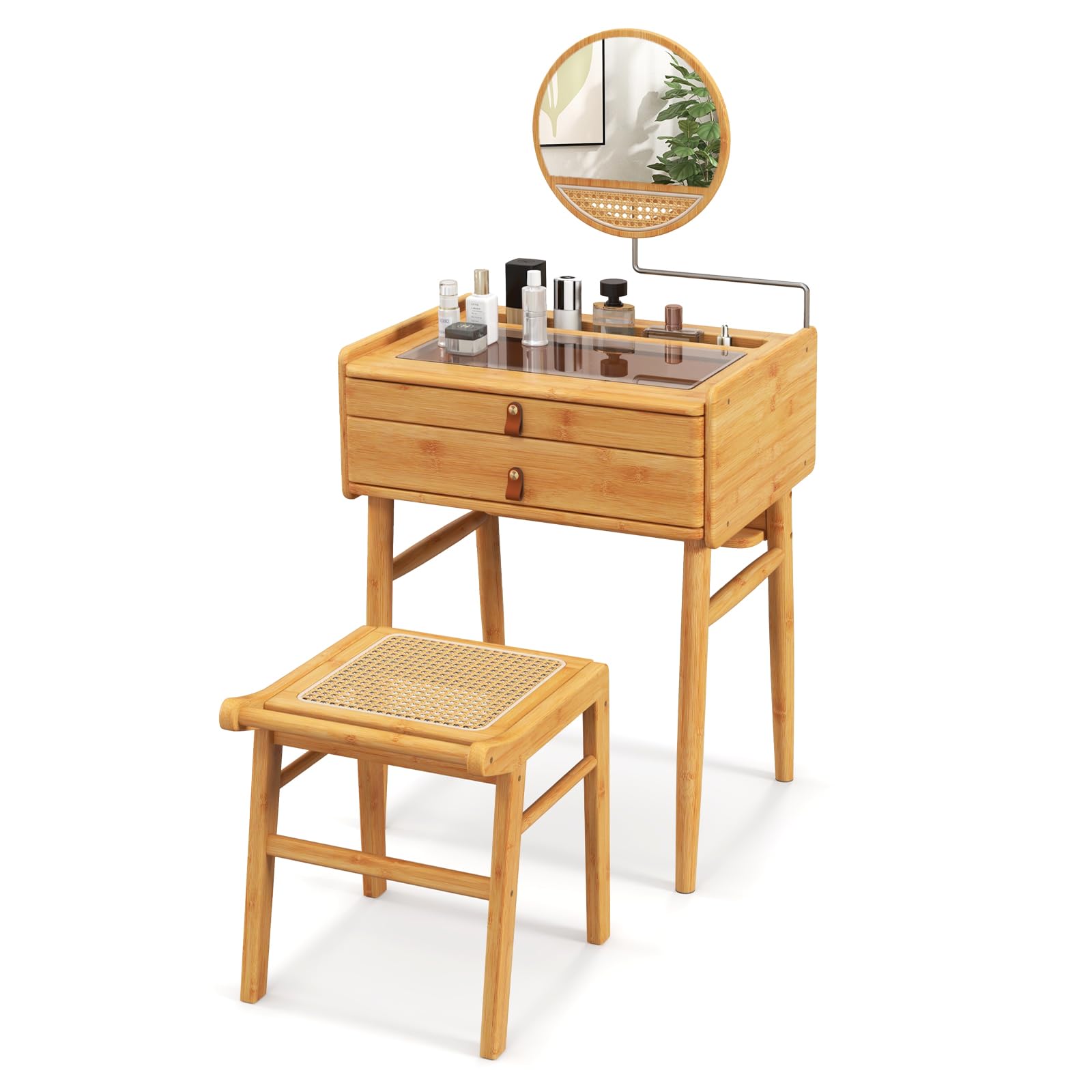 CHARMAID Makeup Vanity Table - Giantex