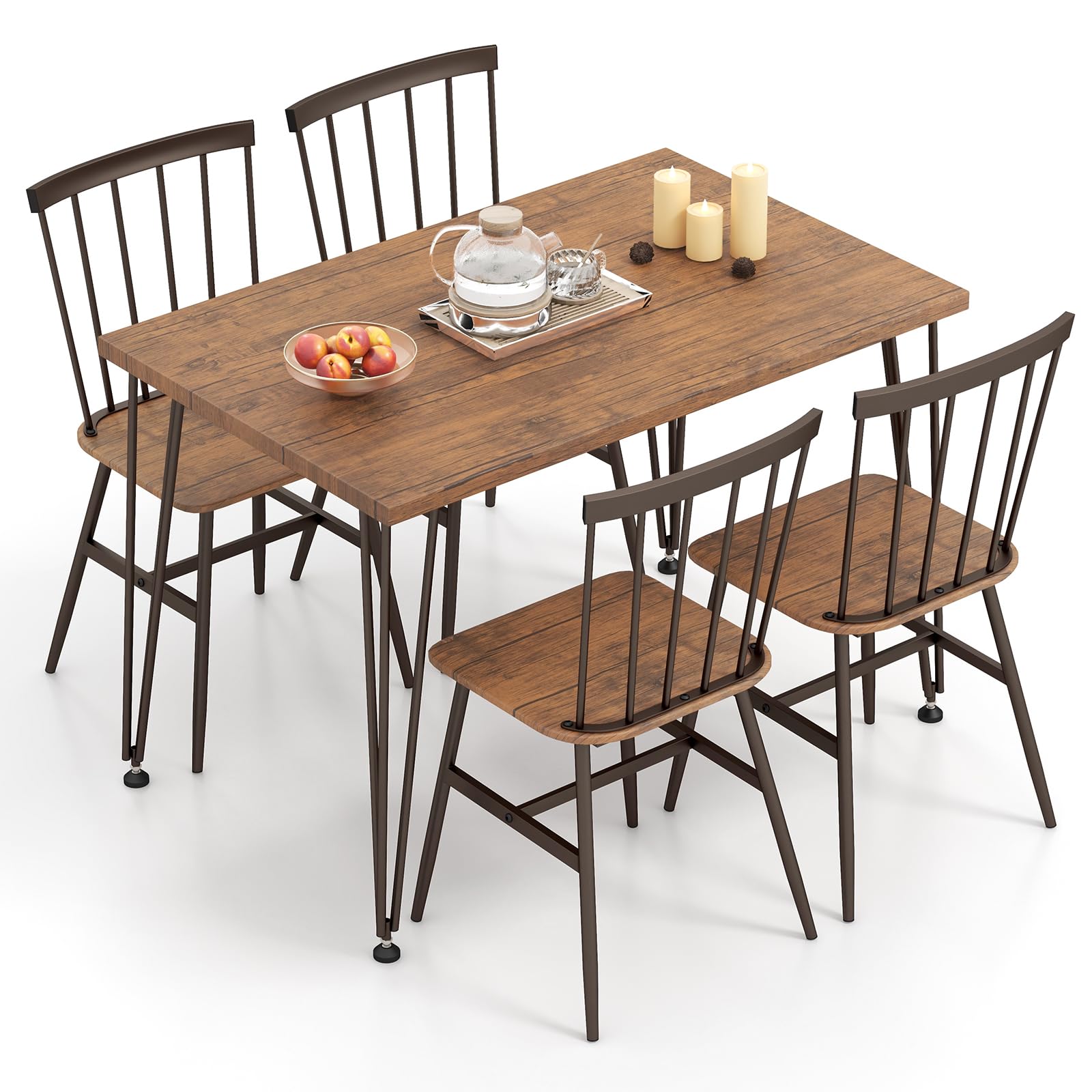 Giantex Dining Table Set for 4, Dining Set with Kitchen Table, Dining Chairs