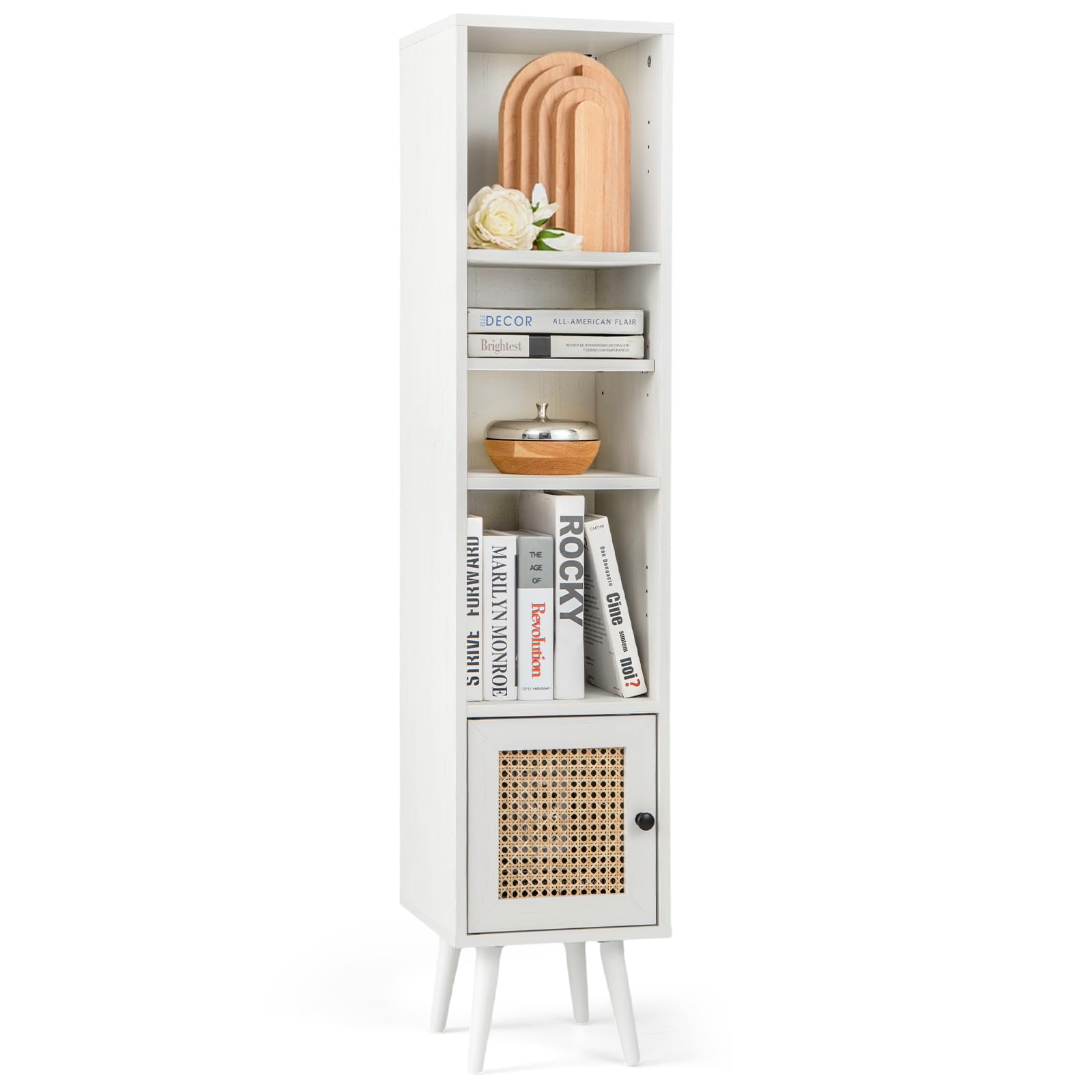Giantex 54" Tall 4-Tier Bookcase with Door