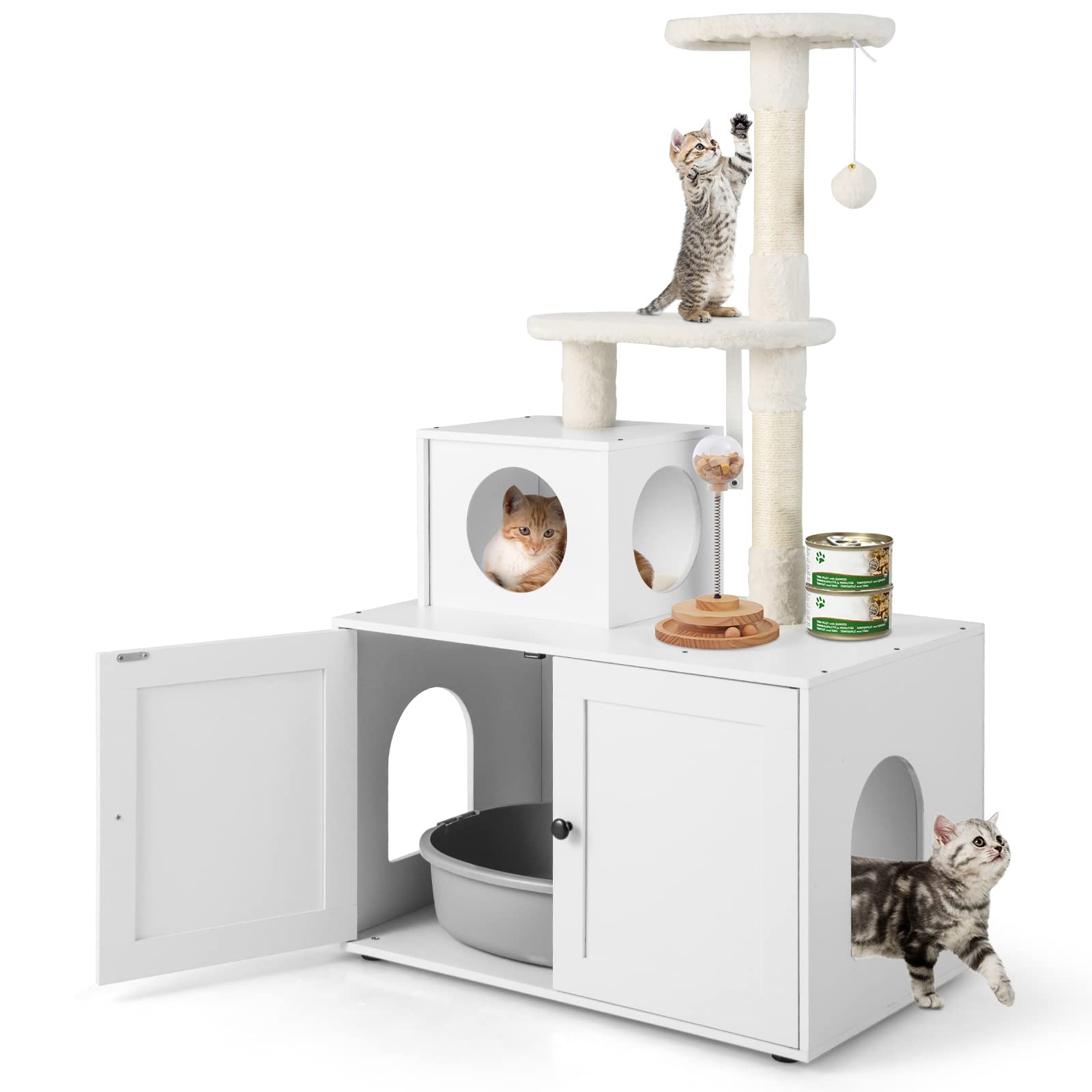 Giantex Cat Tree with Litter Box Enclosure