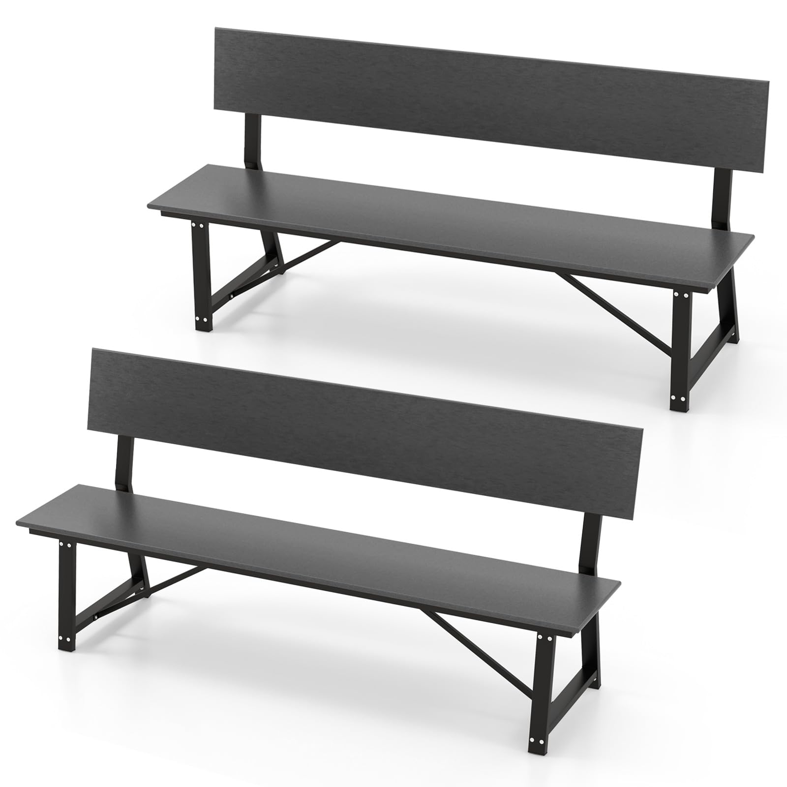 Giantex Outdoor Bench, 4-Person 72 Inches Garden Bench with Weatherproof HDPE Backrest & Seat