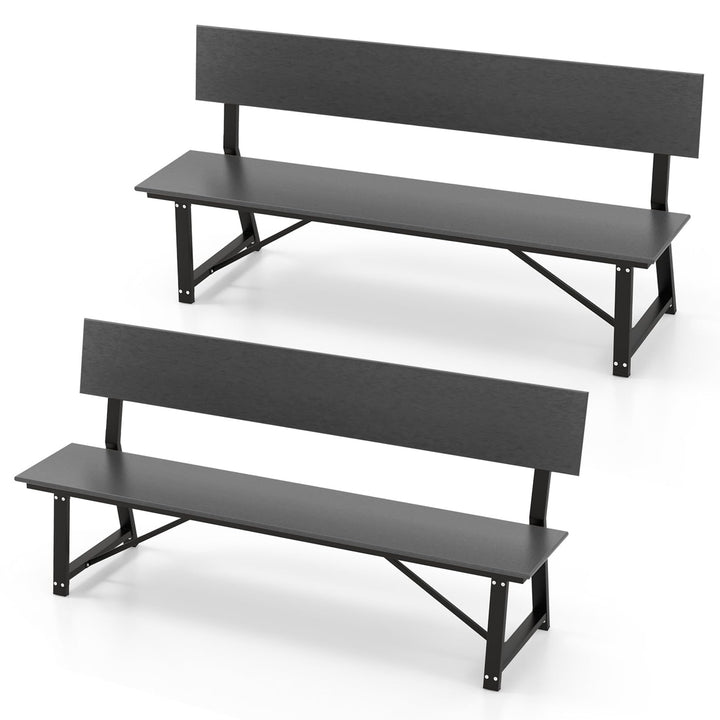 Giantex Outdoor Bench, 4-Person 72 Inches Garden Bench with Weatherproof HDPE Backrest & Seat