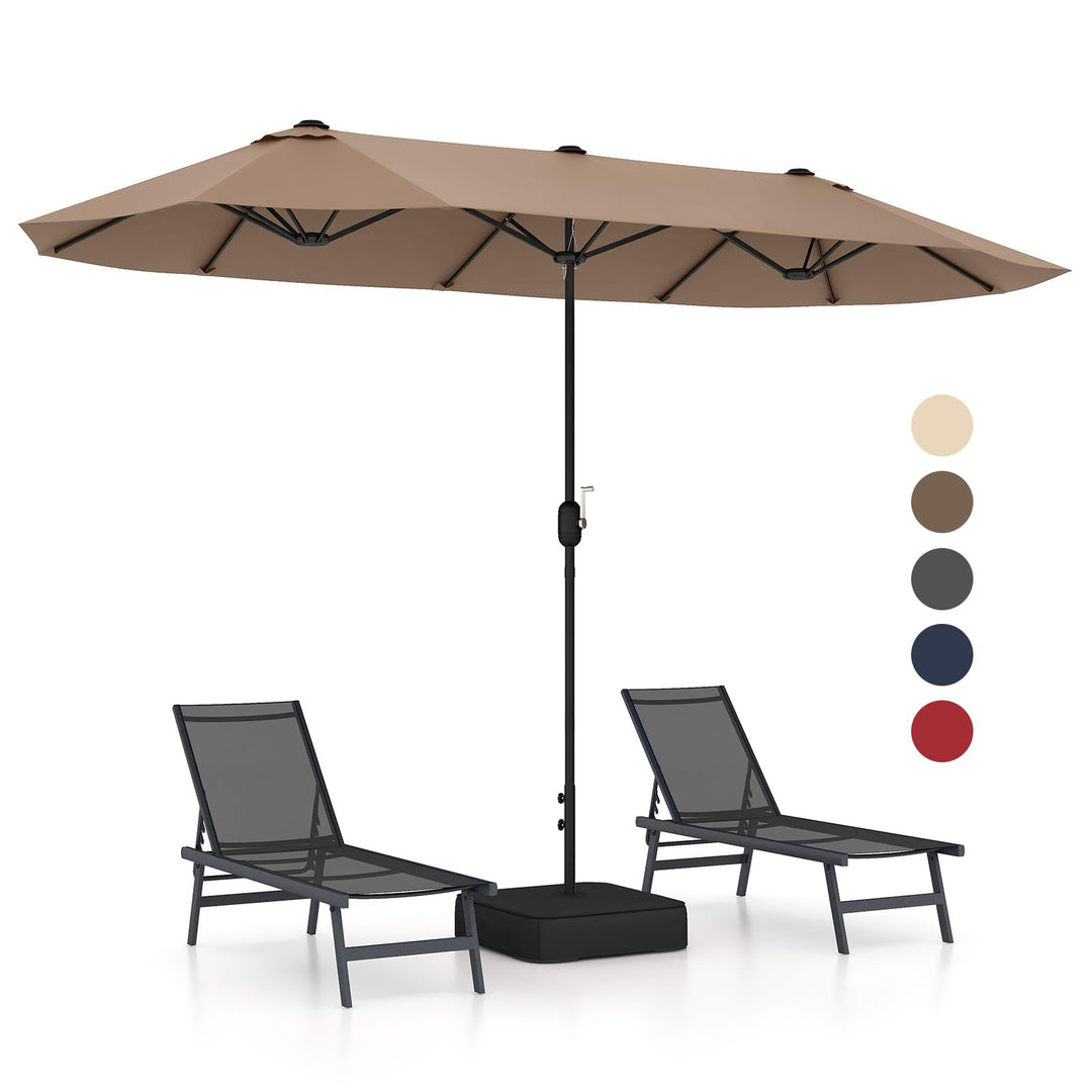 Giantex 13ft Large Patio Umbrella with Base Beige