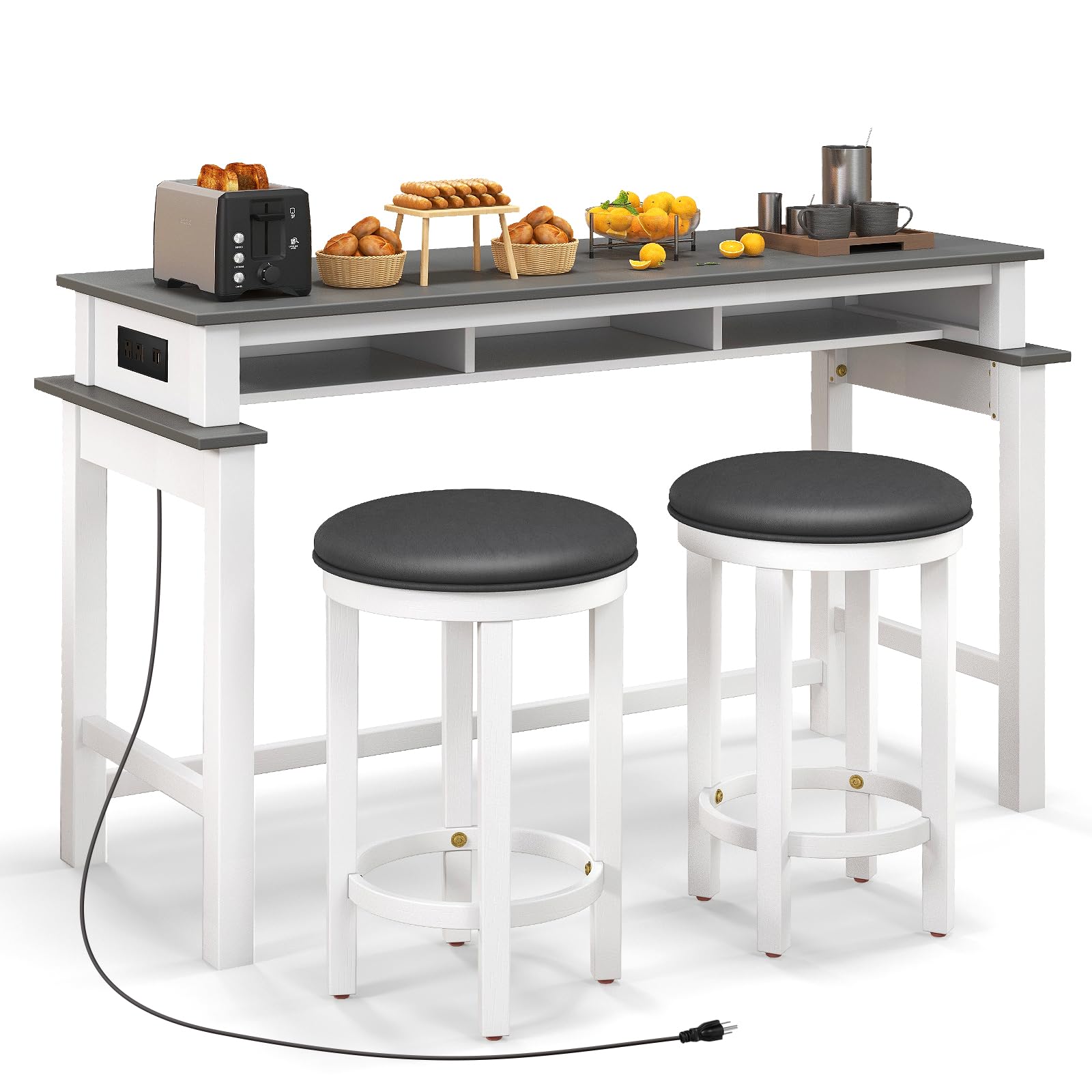 Giantex Small Dining Table Set for 2 - Bar Table and 2 Bar Stools