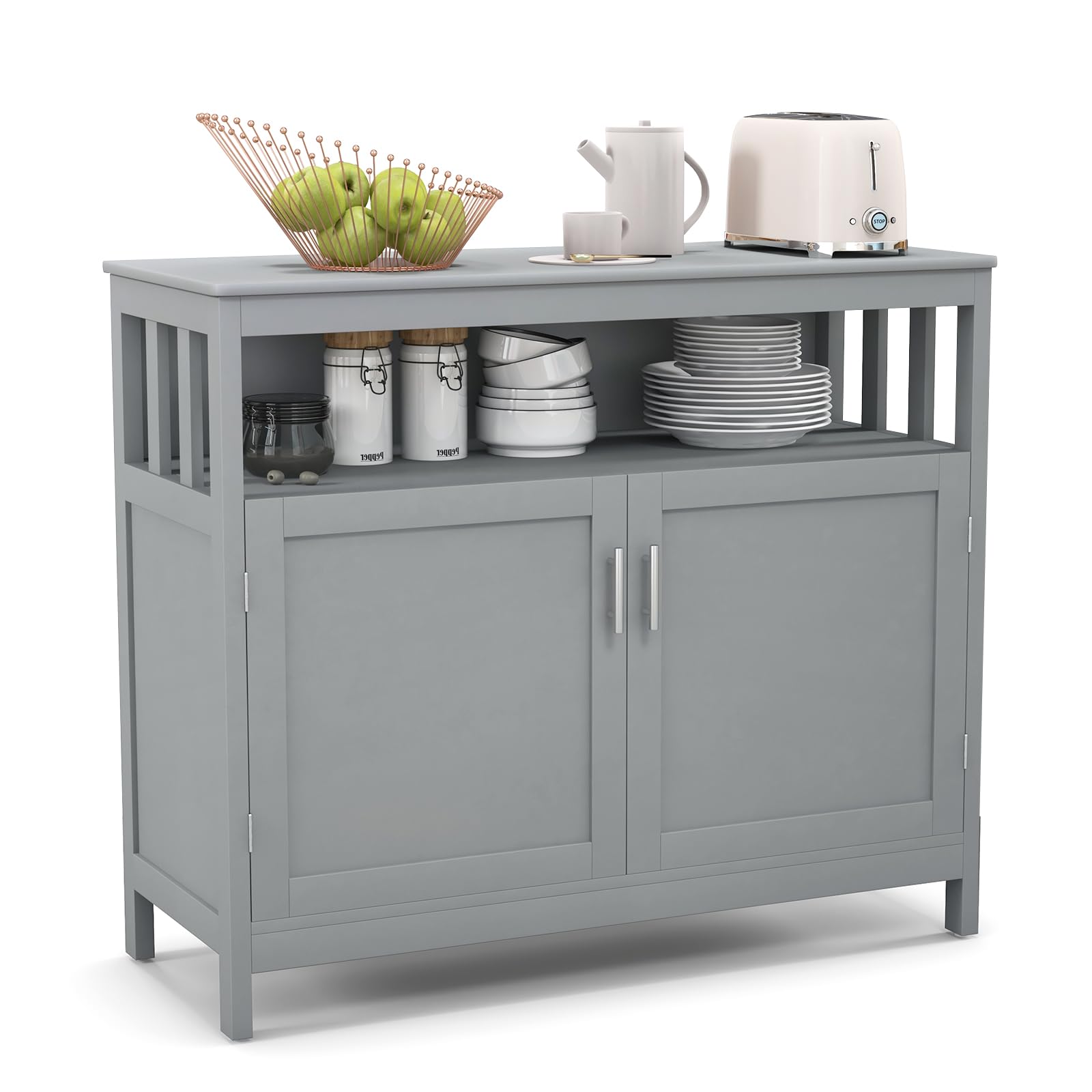 Giantex Kitchen Buffet Sideboard, Wooden Storage Server Cupboard Cabinet