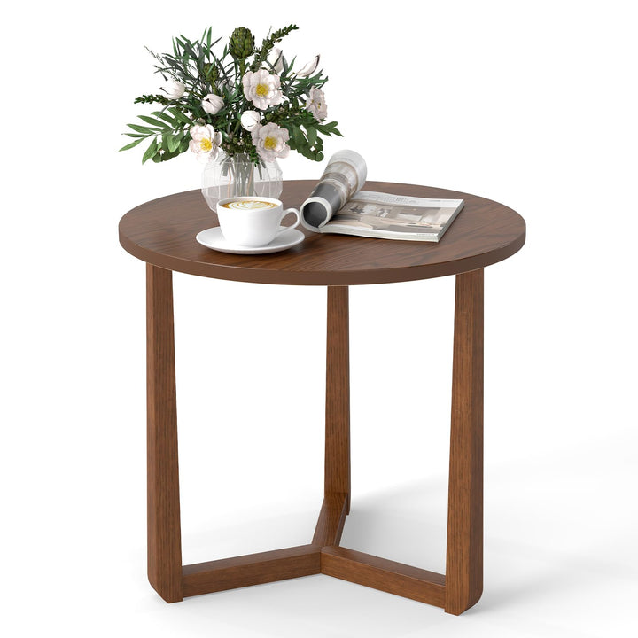 Giantex Round Side Table Set of 1/2  Compact Accent Bedside Night Stand for Living Room Bedroom