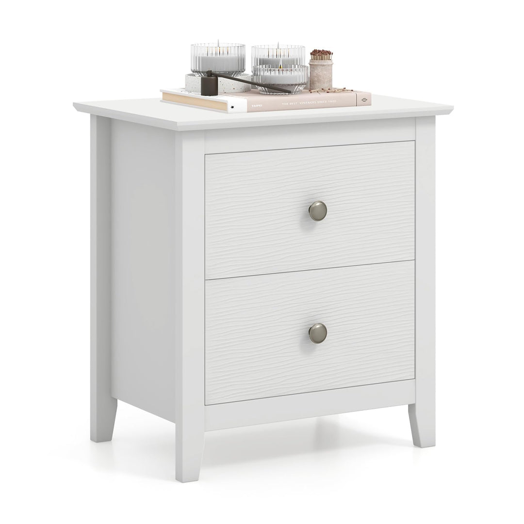 Giantex White and Black Nightstand