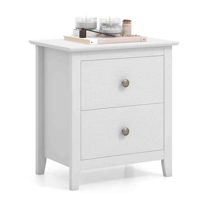 Giantex White and Black Nightstand
