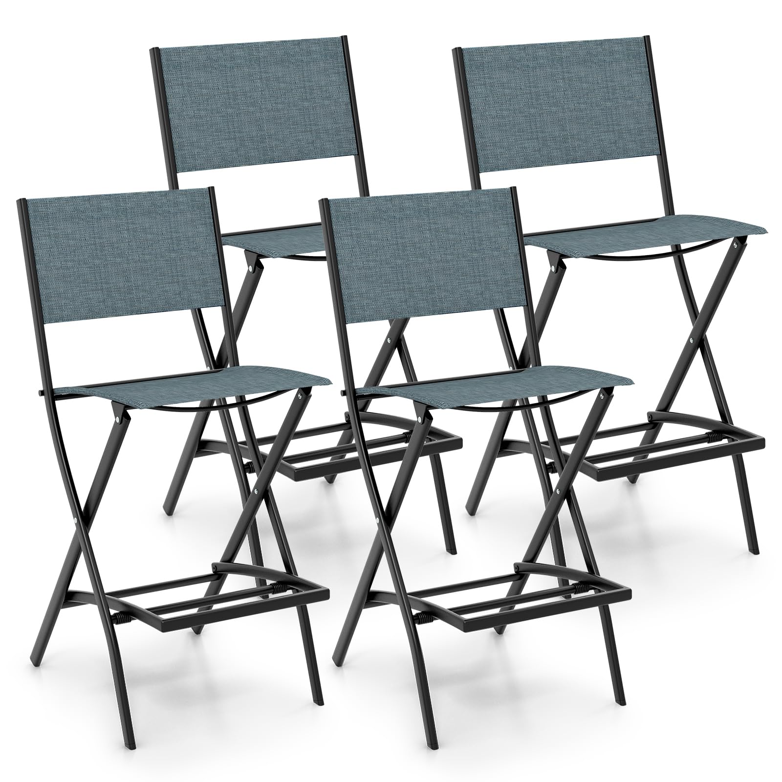 Giantex Folding Patio Bar Chairs Set of 6