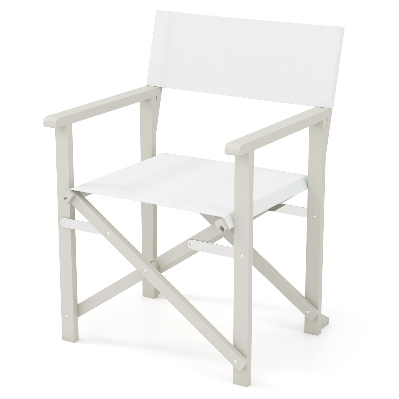 Giantex Set  Folding Director Chairs, Lightweight Patio Camping Chair with Acacia Wood Frame & Oxford Fabric Seat
