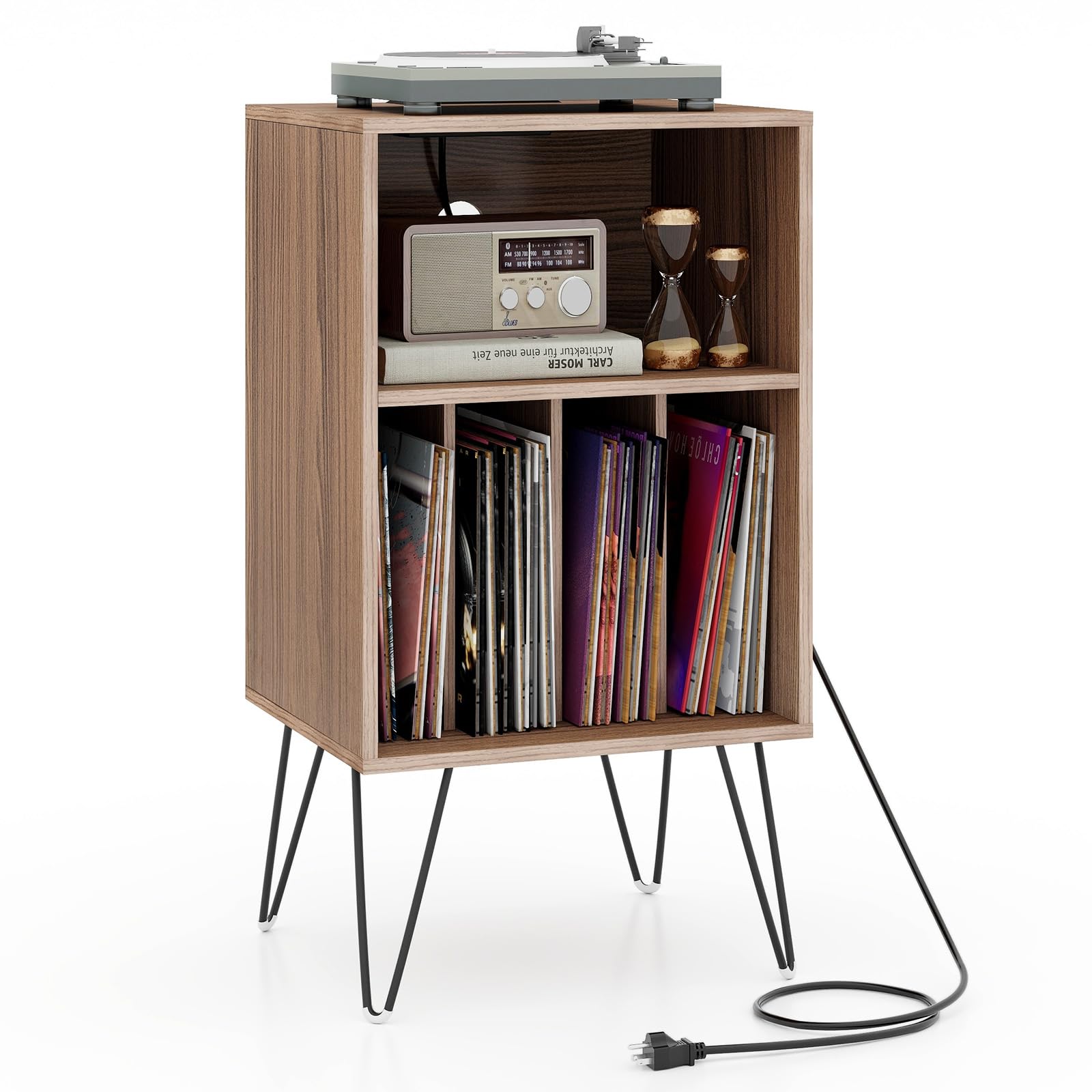 Giantex Record Player Stand with Charging Station