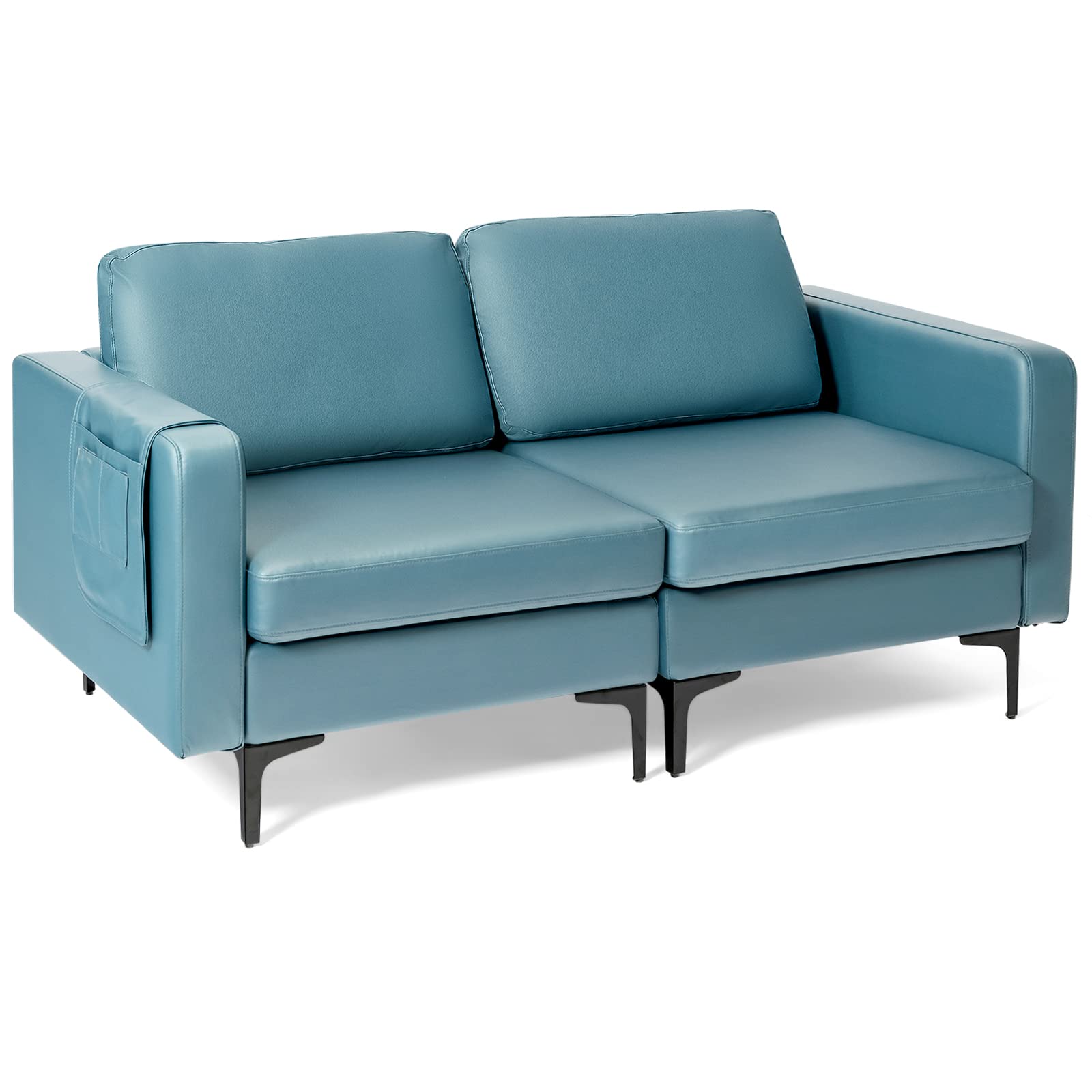 Giantex 2-Seat Sofa Couch, 66" L Modern Loveseat