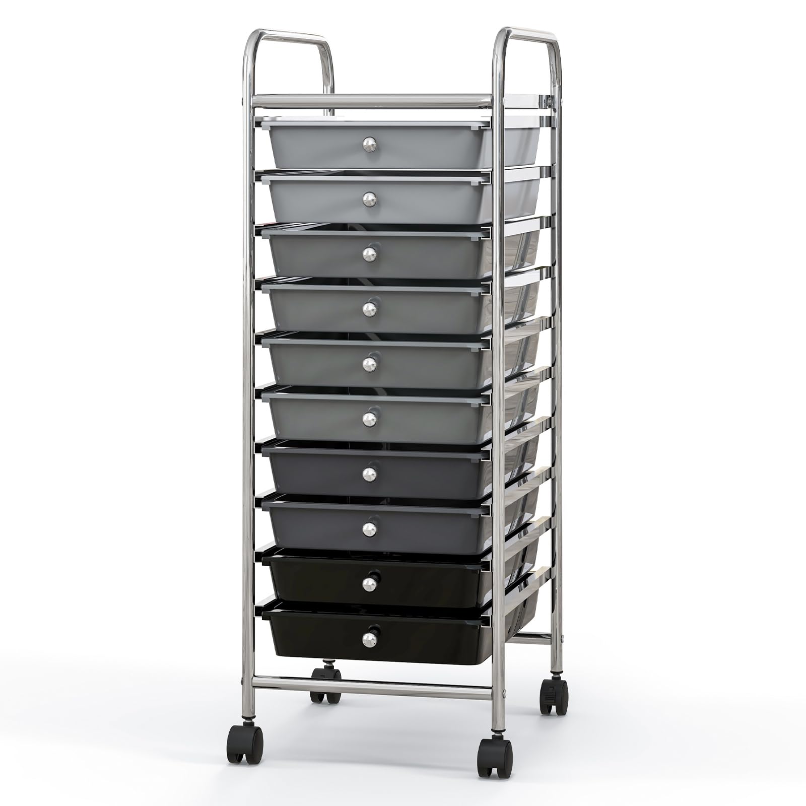 Giantex Rolling Storage Cart on Wheels with 10 Drawers, Black