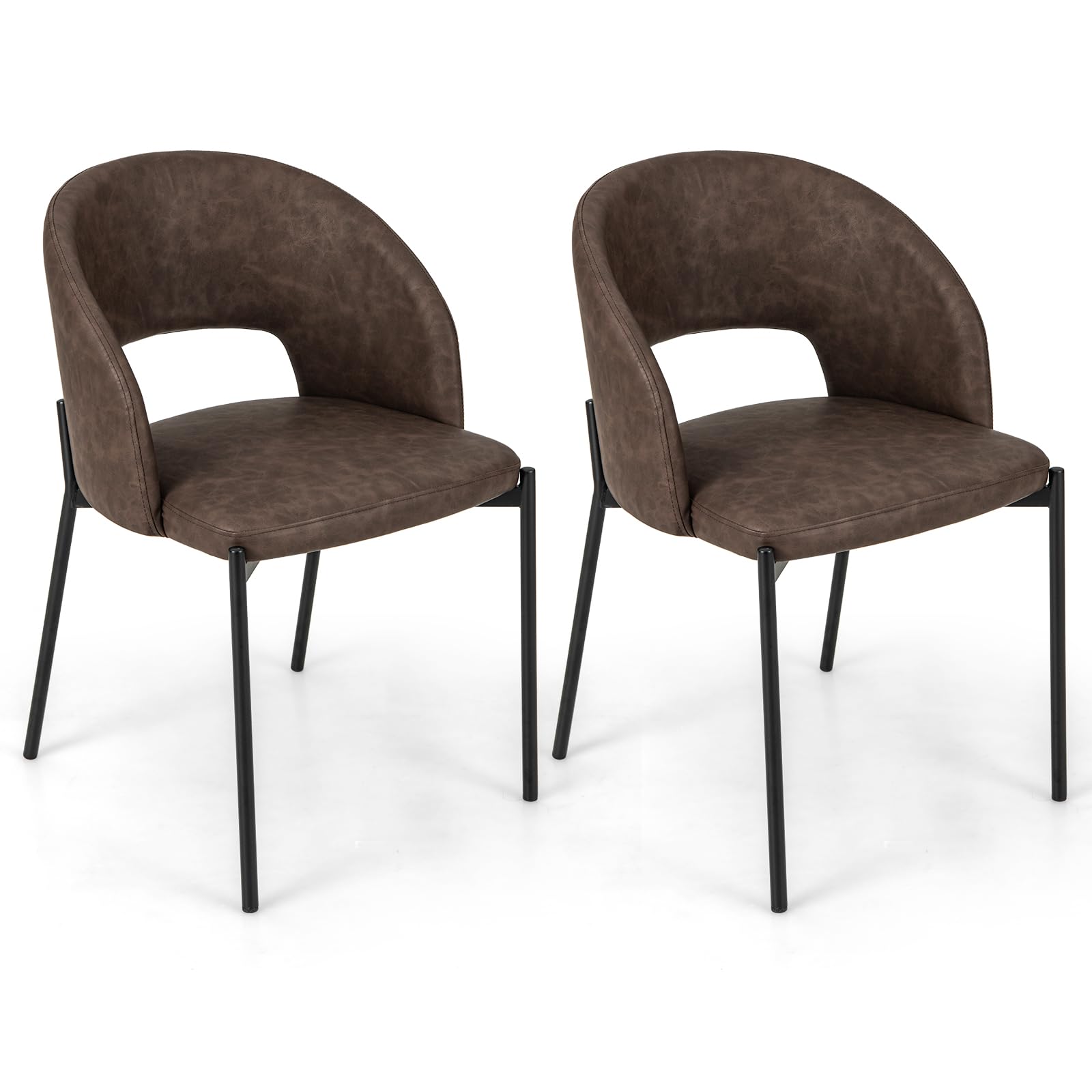 Giantex Dining Chairs, Upholstered Accent Chairs w/High-Density Sponge Cushion