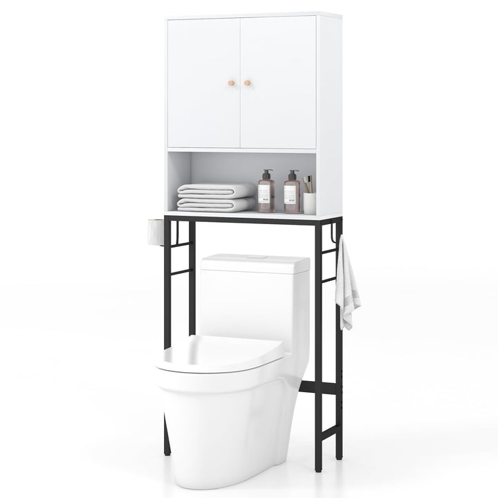 Giantex Over The Toilet Storage Cabinet - Toilet Shelf Rack with Anti-Tip Device
