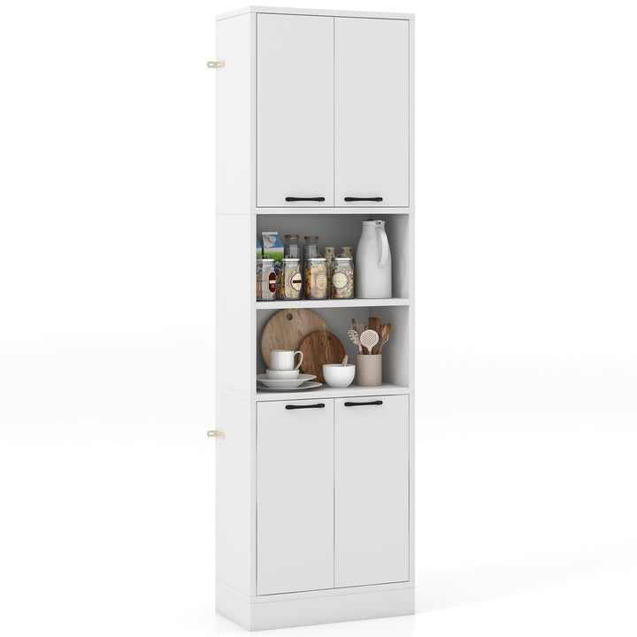 Giantex Kitchen Pantry Cabinet, 75” Tall Freestanding Cupboard with Doors & Shelves