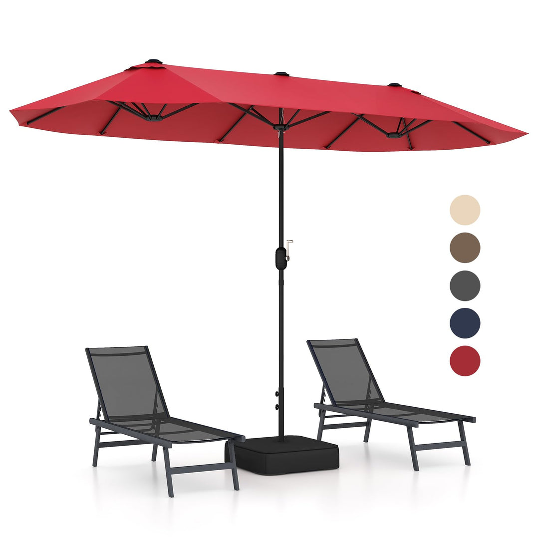 Giantex 13ft Large Patio Umbrella with Base Burgundy Giantex 13ft Large Patio Umbrella with Base Burgundy