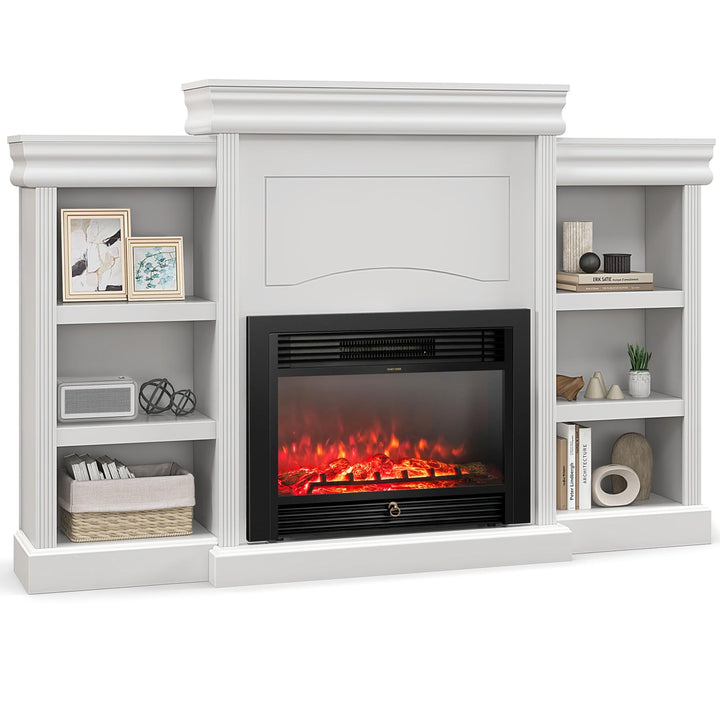 Giantex Electric Fireplace TV Stand - 1500W Electric Fireplace Inserts with 3 Flame Colors