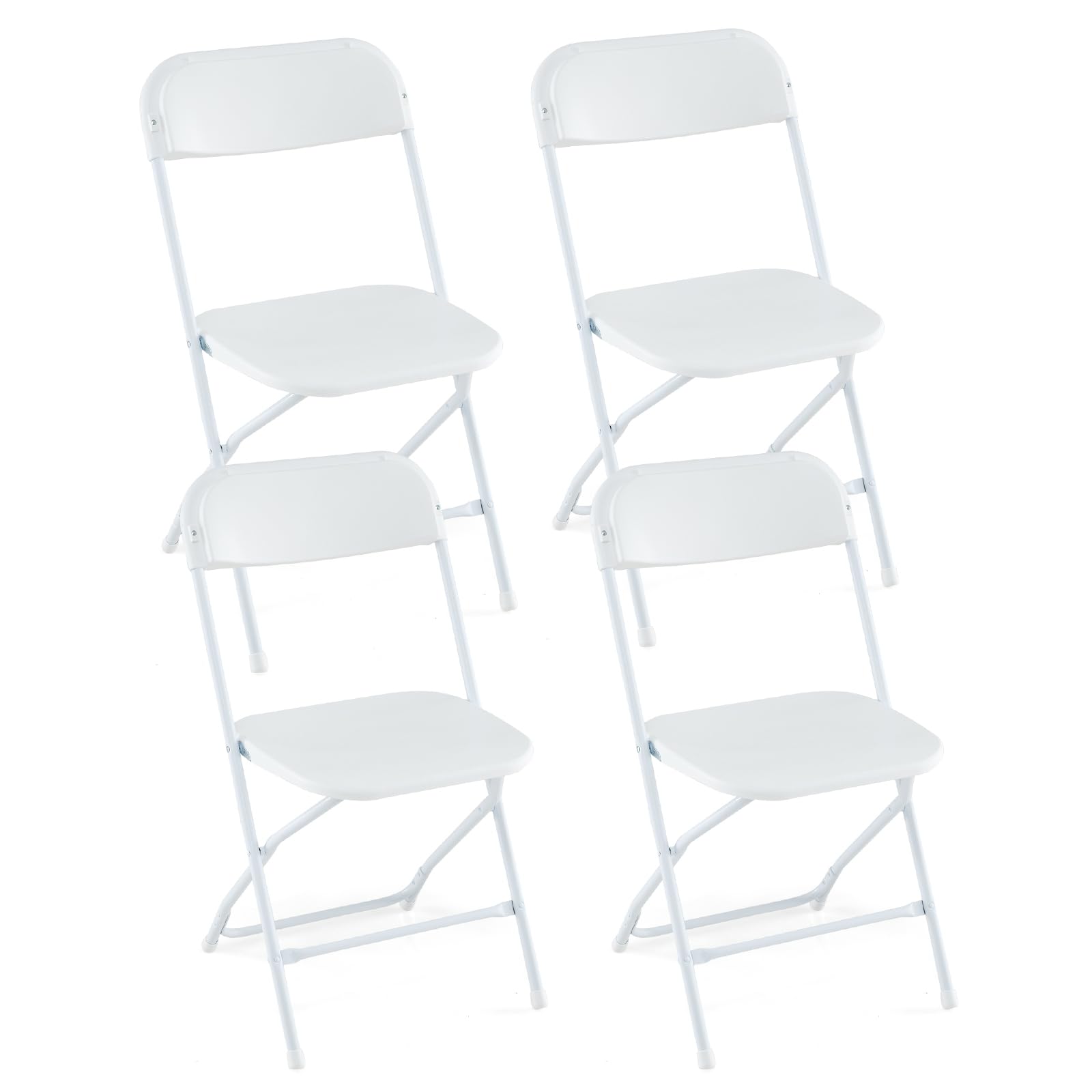 Giantex Folding Chair with Plastic Seat & Back, Heavy-Duty Metal Frame