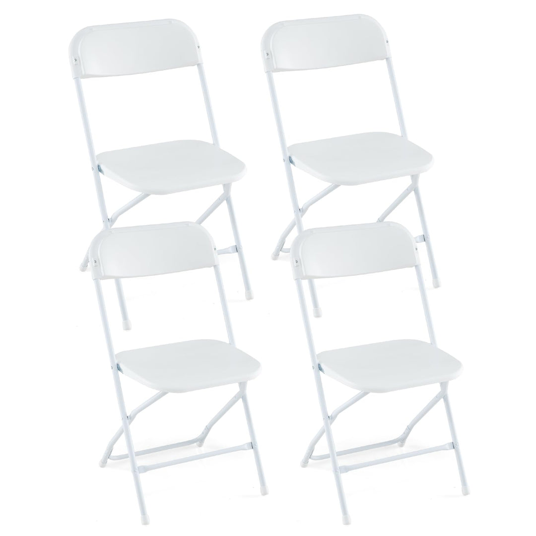 Giantex Folding Chair with Plastic Seat & Back, Heavy-Duty Metal Frame