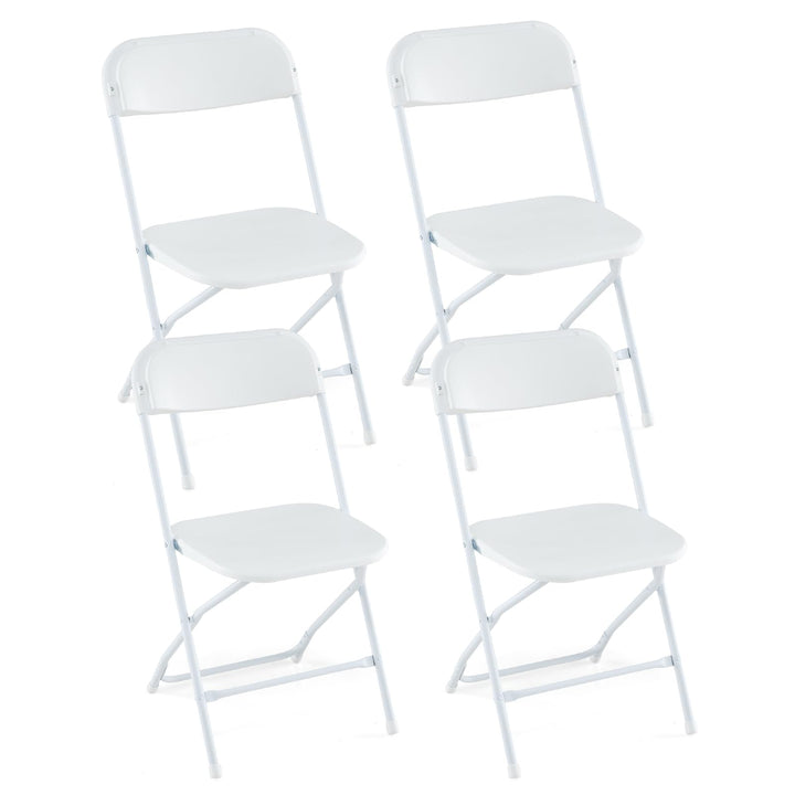 Giantex Folding Chair with Plastic Seat & Back, Heavy-Duty Metal Frame