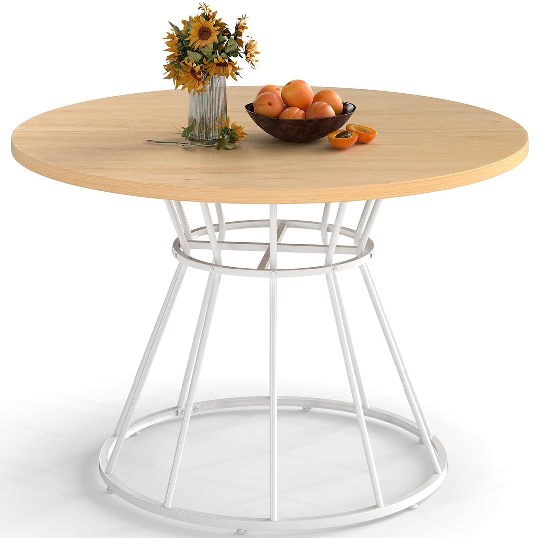 Giantex 47" Round Farmhouse Kitchen Table for 4