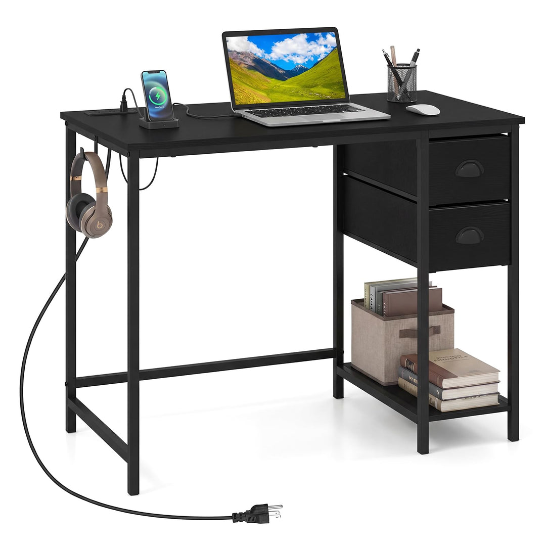 Giantex 38" Home Office Desk with Charging Station