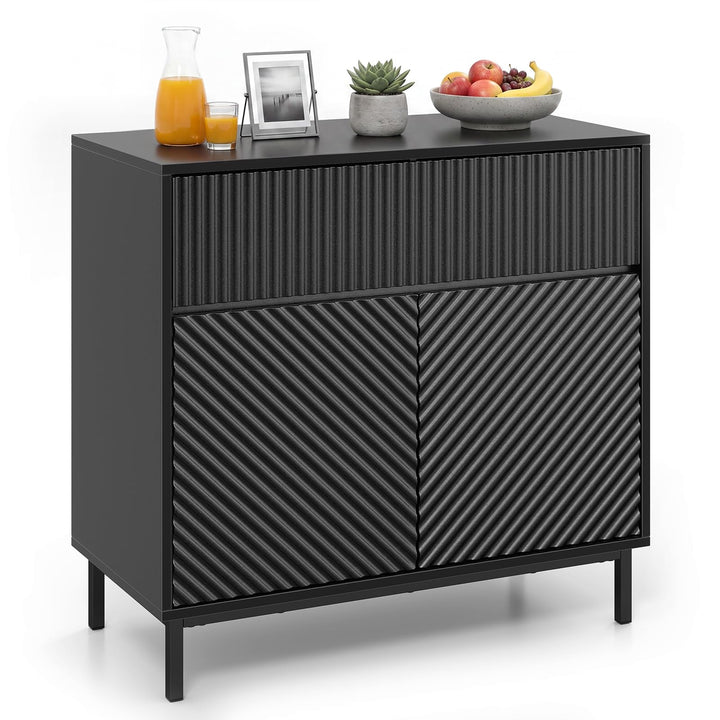 Giantex 32" Wide Coffee Bar Console Table with 2 Doors and 1 Drawer (1/2)