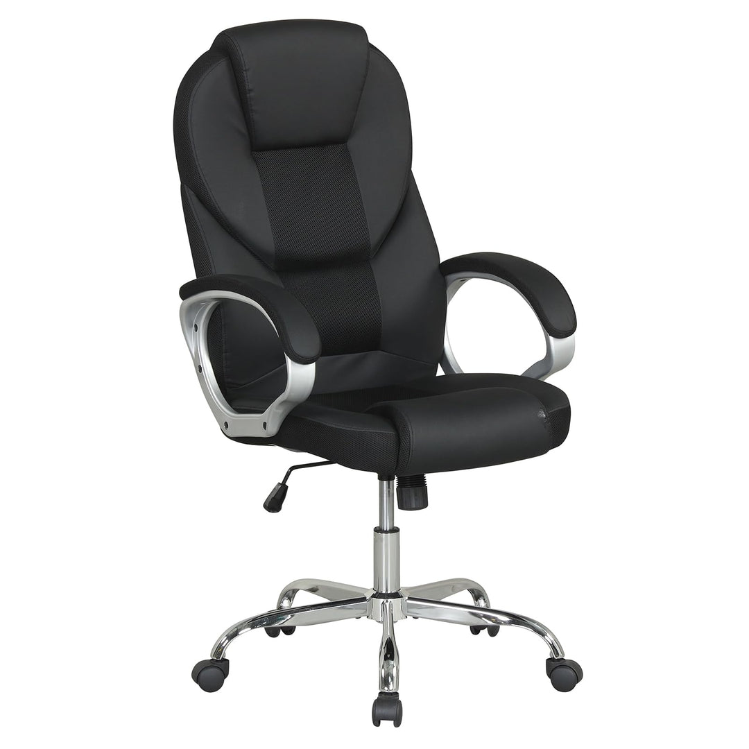 Giantex Leather Office Chair | Ergonomic Mesh Executive Chair with Padded Armrests &amp; Rocking Backrest