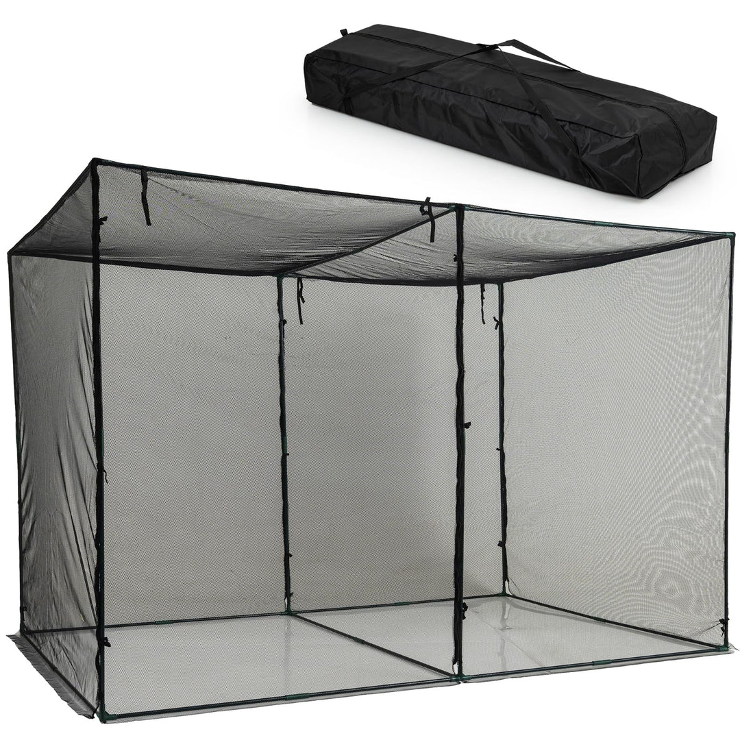 Giantex Garden Crop Cage | 10 x 6.5 x 6.5 ft Plant Netting Cover w/Zipper Doors
