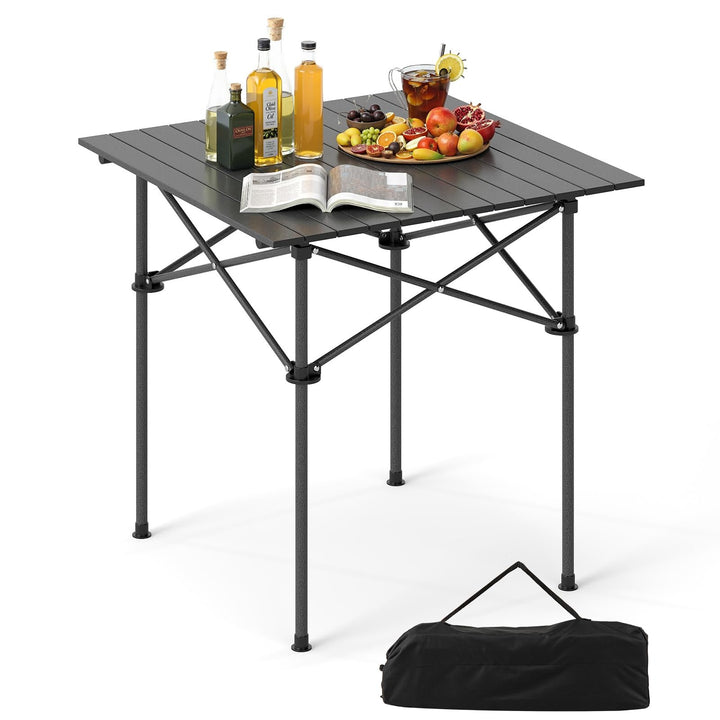 Giantex Folding Roll-up Camping Table Portable Square Table with Carry Bag for Picnic