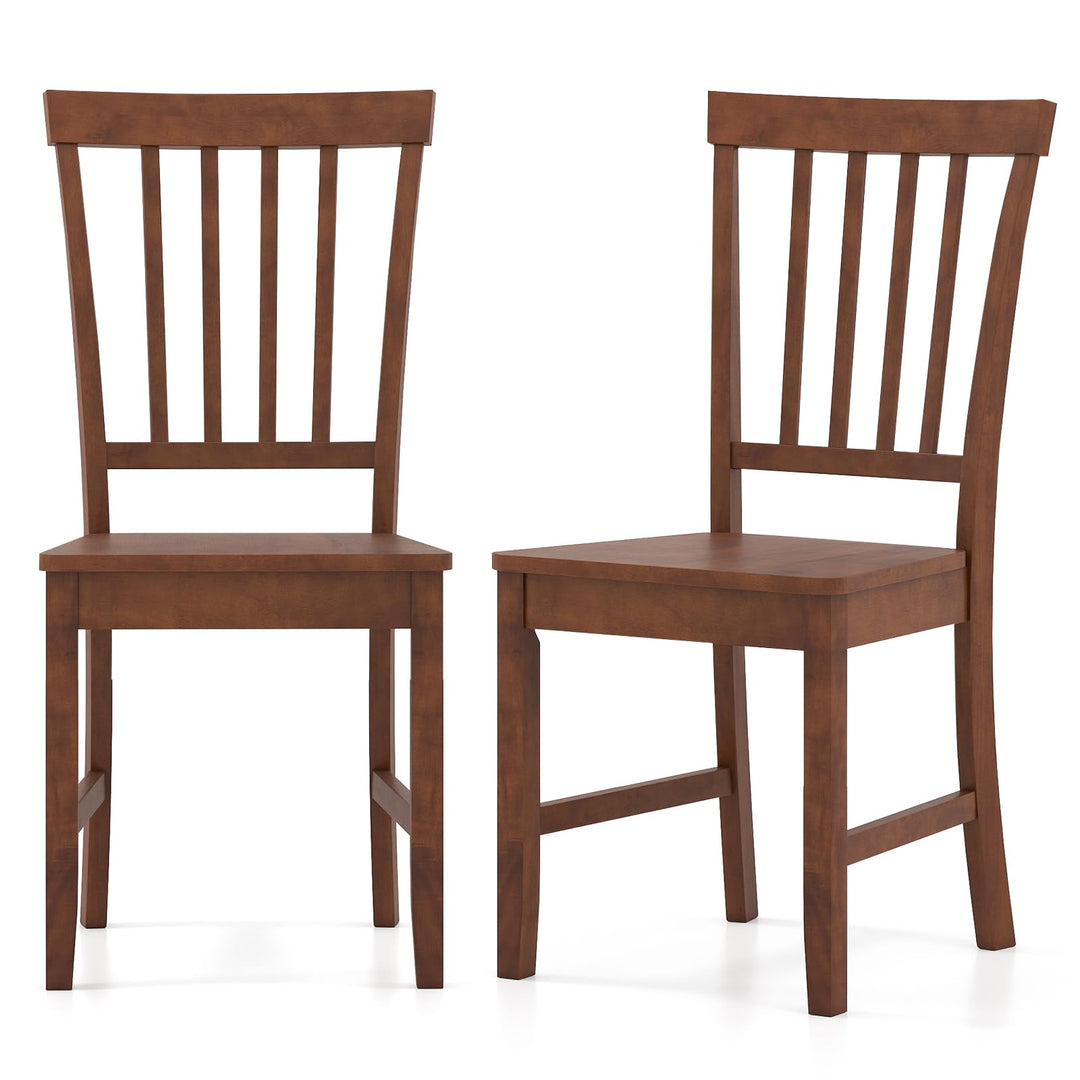Giantex Set of 4/ 2 Dining Room Side Chair w/High Slat Back, Wood Legs