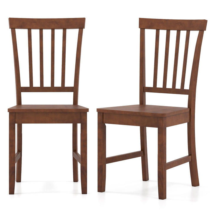 Giantex Set of 4/ 2 Dining Room Side Chair w/High Slat Back, Wood Legs