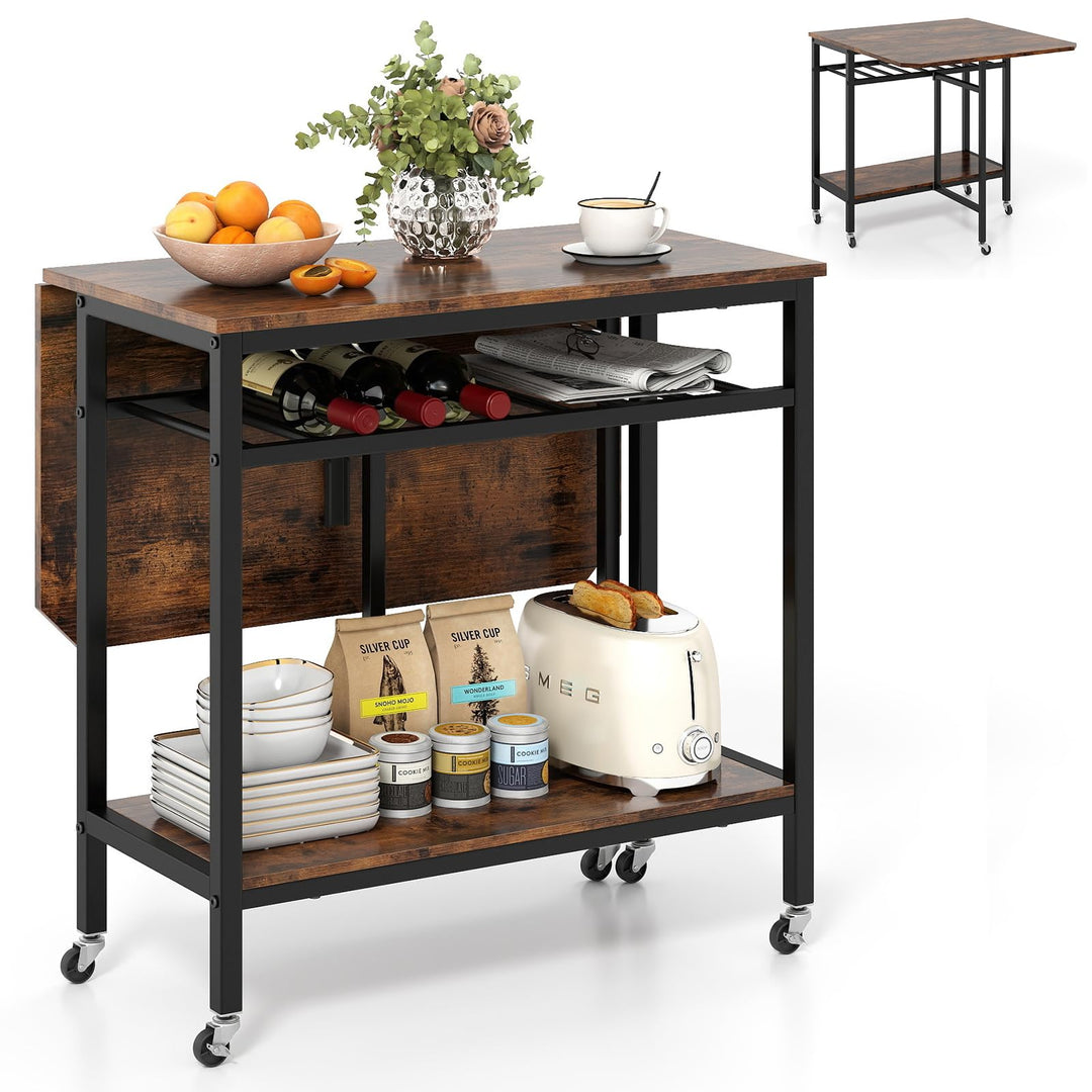 Giantex Folding Dining Table with 5 Wheels