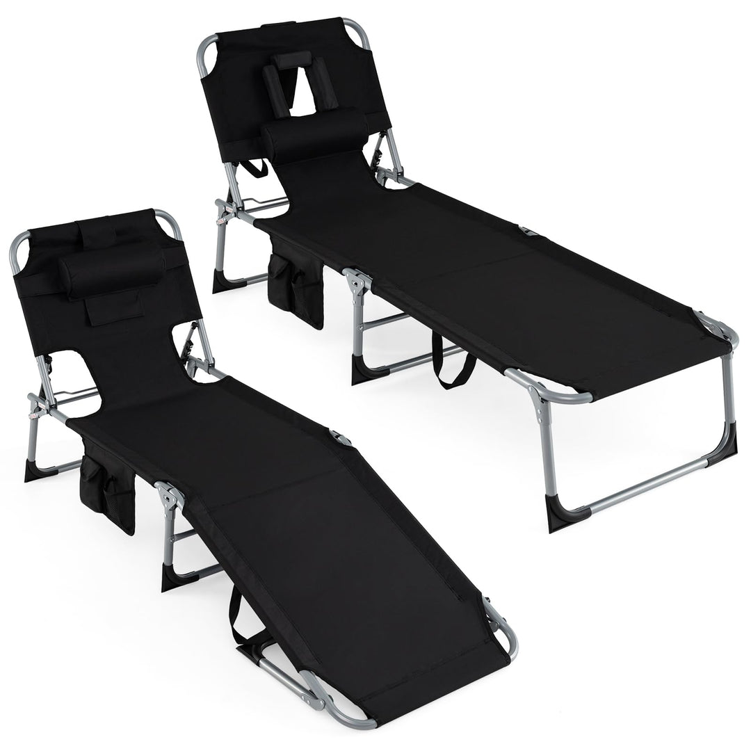 Giantex Tanning Chair with Face Arm Holes Folding Chair