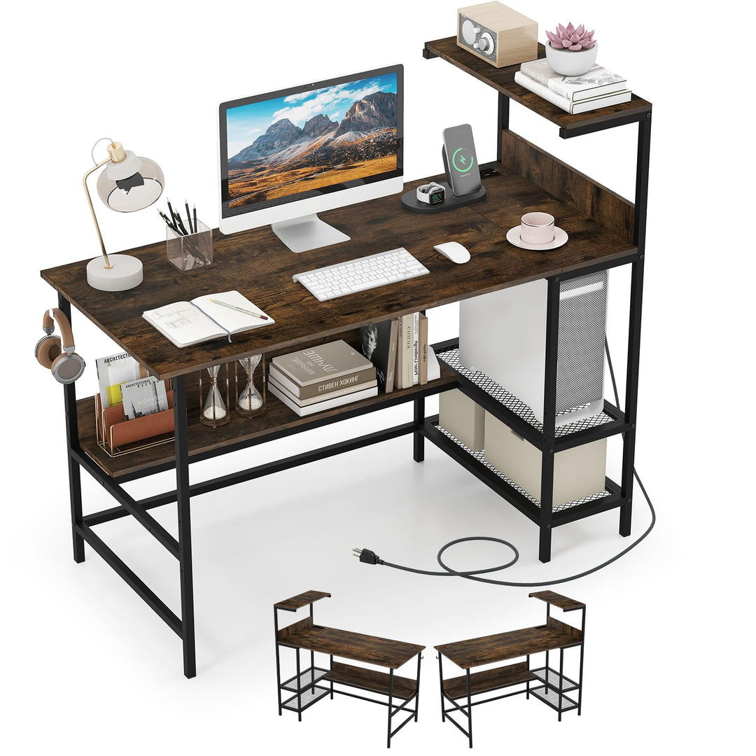 Giantex 48" Computer Desk with Charging Station