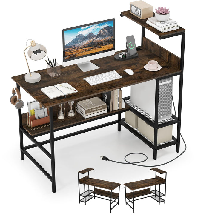 Giantex 48" Computer Desk with Charging Station