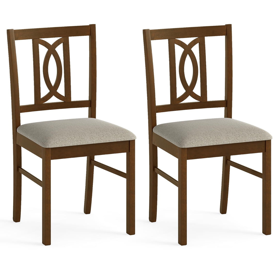 Giantex Dining Chairs Rubber Wood Dining Room Chairs (2/4)