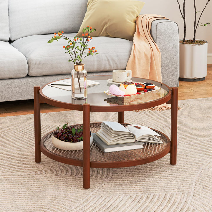 Giantex Rattan Coffee Table