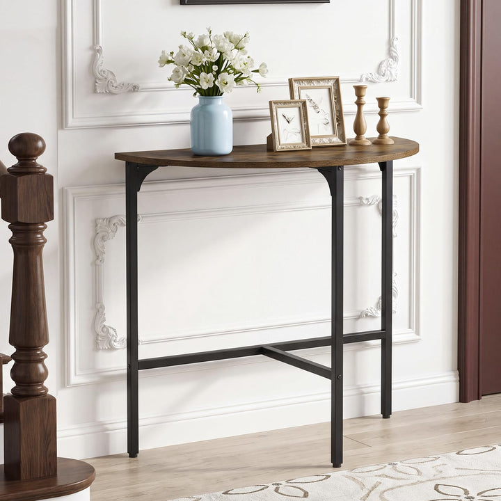 GIANTEX 32" Half Moon Industrial Narrow Console Table