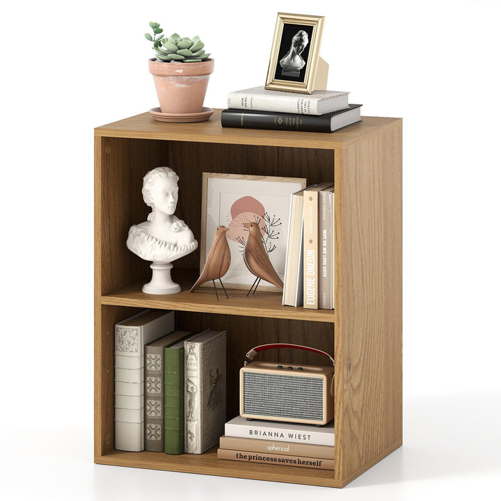 Giantex 2-Cube Bookshelf | 2-Layer Storage Shelf Bookcase w/Large-Capacity Open Storage Space