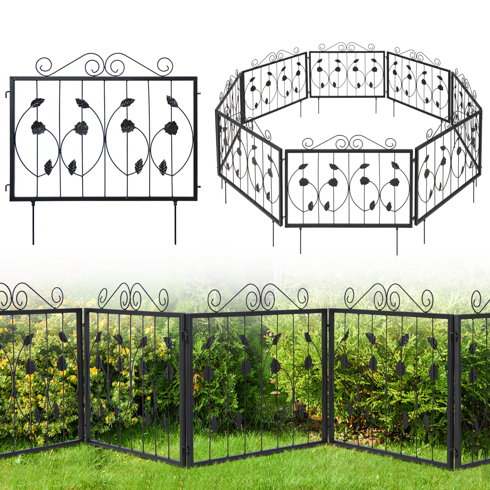 Giantex Decorative Garden Fence 8 Pack